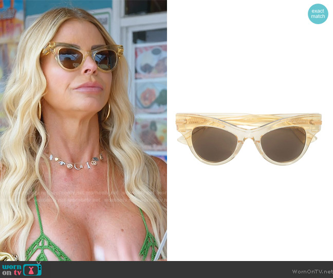 Bottega Veneta Transparent Cat-eye Frame Sunglasses worn by Alexia Echevarria (Alexia Echevarria) on The Real Housewives of Miami