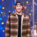 Bailey Zimmerman’s brown plaid shacket on Live with Kelly and Ryan