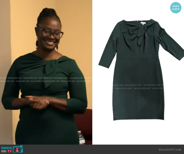 Calvin Klein Bow 3/4 Sleeve Dress worn by Esther McCant on Good Morning America