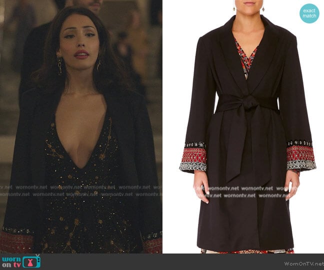Camilla Flared Sleeve Trench worn by Luna La (Zión Moreno) on Gossip Girl