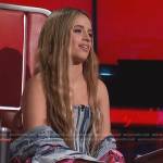 Camila’s denim corset and distressed jeans on The Voice