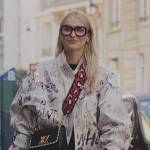 Camille’s graffiti print jacket and bag on Emily in Paris