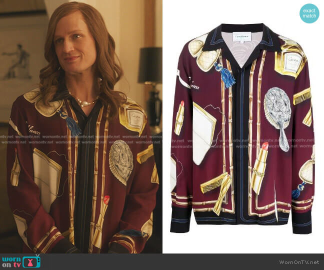 Casablanca Printed Day Pyjama Top Coiffeuse worn by Gideon (Todd Almond) on Gossip Girl