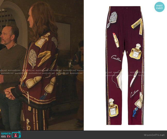 Casablanca Printed Day Pyjama Trouser Coiffeuse worn by Gideon (Todd Almond) on Gossip Girl