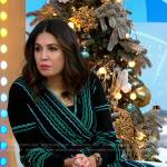 Cecilia’s black and green striped wrap dress on Good Morning America