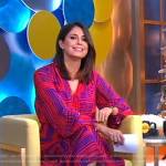 Cecilia’s red and purple printed dress on Good Morning America