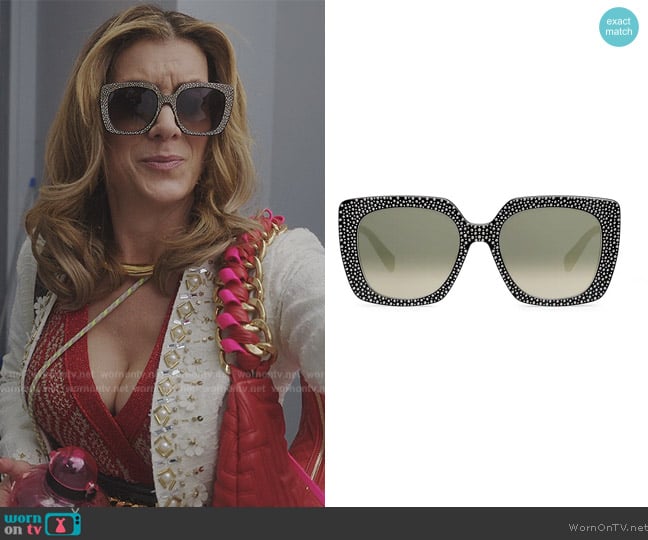 Celine Animation 55MM Cat Eye Sunglasses worn by Madeline Wheeler (Kate Walsh) on Emily in Paris