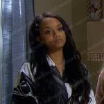 Chanel’s black floral robe on Days of our Lives