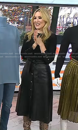 Chassie’s black sweater and leather skirt on Today