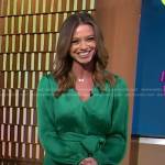Cheryl Scott’s green tie waist dress on Good Morning America