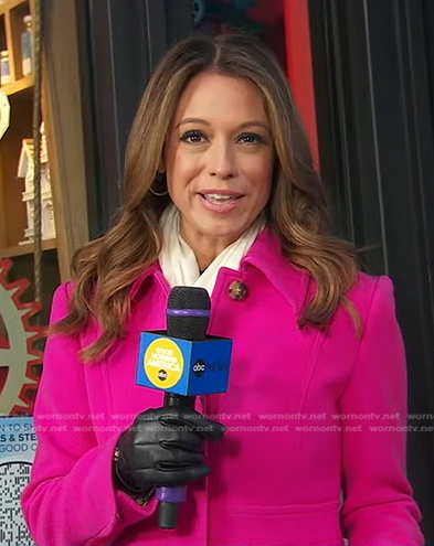 Cheryl Scott’s fuchsia coat on Good Morning America