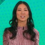 Chi-Lan Lieu’s purple velvet top on The Talk
