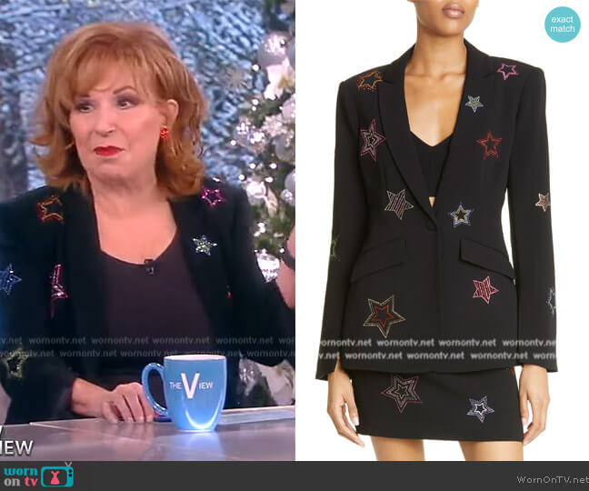 Cinq a Sept Cheyenne Beaded Star Blazer worn by Joy Behar on The View