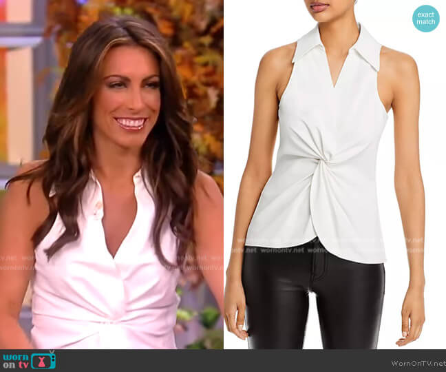 Cinq a Sept Mckenna Twisted Top worn by Alyssa Farah Griffin on The View