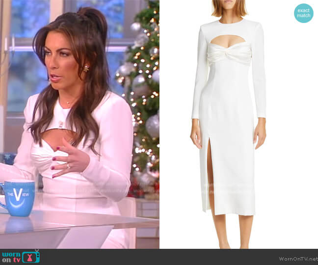 Cinq a Sept Pauline Cutout Long Sleeve Crepe Midi Dress worn by Alyssa Farah Griffin on The View