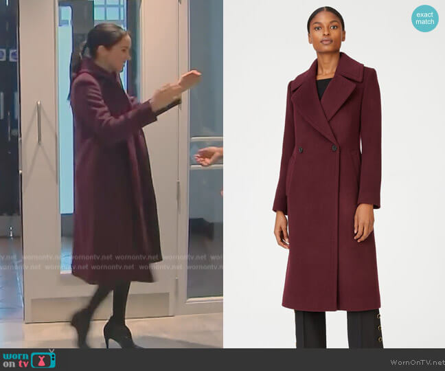 Club Monaco Daylina Coat worn by Meghan Markle on Harry and Meghan