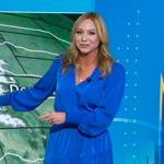 Danielle Breezy’s blue ruffle wrap dress on Good Morning America