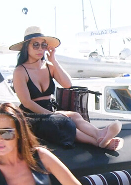 Danna’s black mesh tote bag on The Real Housewives of Salt Lake City