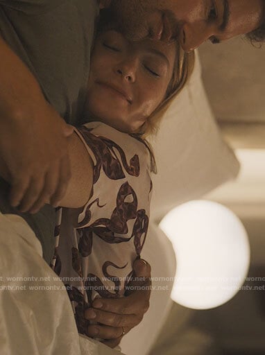Daphne’s snake print pajamas on The White Lotus