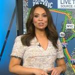 Adelle’s white frayed hem tweed dress on Today