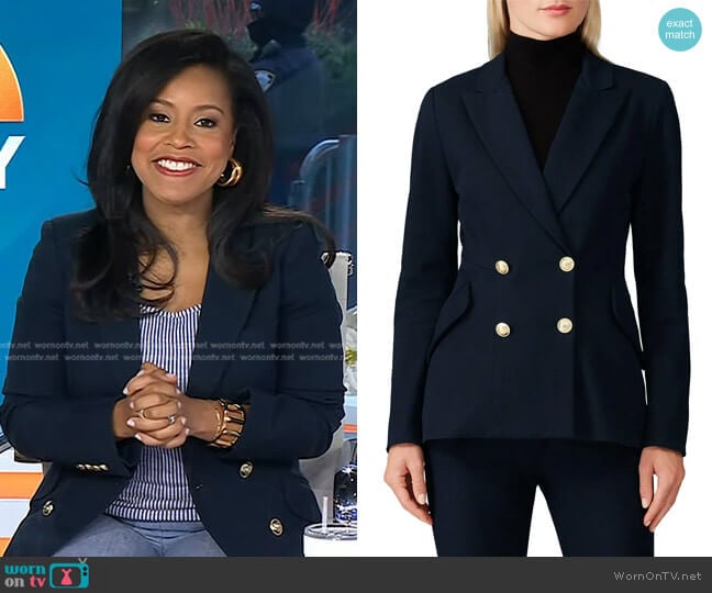 Derek Lam 10 Crosby Rodeo Double Breasted Blazer worn by Sheinelle Jones on Today