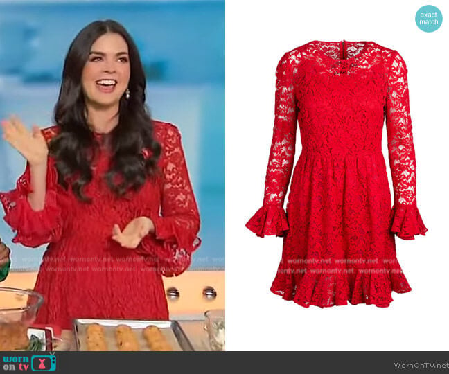 Dolce and Gabbana Lace Ruffle Hem Dress worn by Katie Lee Biegel on Sherri