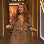Drew’s plaid double breasted blazer on The Drew Barrymore Show