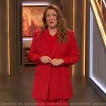 Drew’s red double breasted blazer on The Drew Barrymore Show