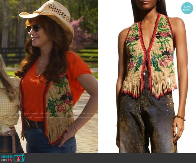 DSquared2 Retro Fringe Vest worn by Nicolette Roman (Anna Friel) on Monarch