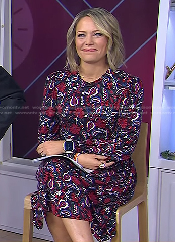 Dylan’s black paisley print dress on Today
