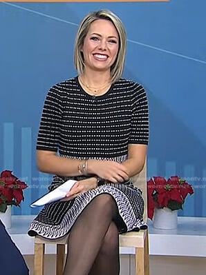 Dylan’s black striped knit dress on Today