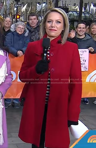 Dylan’s red buckle coat on Today