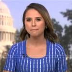 Elizabeth Schulze’s blue striped dress on Good Morning America