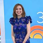Ellie Kemper’s blue floral ruffle dress on Today