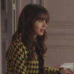 Emily’s yellow houndstooth blazer on Emily in Paris