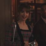 Emily’s houndstooth cardigan on Emily in Paris