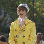 Emily’s yellow double breasted jacket on Emily in Paris