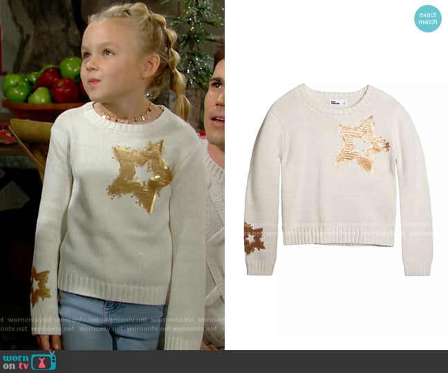 Epic Threads Long Sleeves Star Sweater worn by Kelly Spencer (Sophia Paras McKinlay) on The Bold and the Beautiful