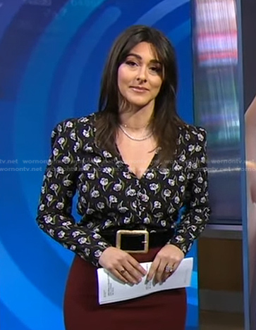 Erielle’s black floral blouse on Good Morning America
