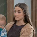 Esme’s camel knit cardigan on General Hospital
