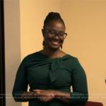 Esther McCant’s green tie neck dress on Good Morning America