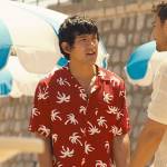 Ethan’s red palm tree shirt on The White Lotus