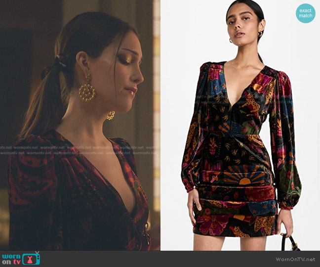 Farm Rio Crazy Mix Mini Dress worn by Luna La (Zión Moreno) on Gossip Girl