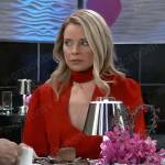 Felicia’s red tie neck dress on General Hospital