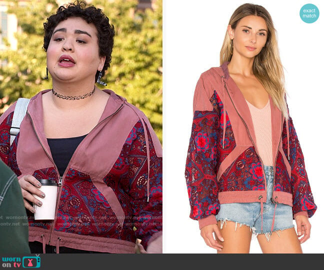 Free People Magpie Oversize Lacey Jacket worn by Lila Flores (Ilia Isorelýs Paulino) on The Sex Lives of College Girls