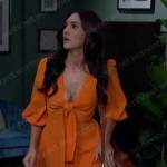 Gabi’s orange tie front mini dress on Days of our Lives