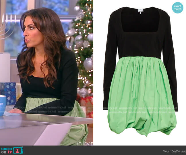 Ganni Taffeta Balloon Mini Dress worn by Alyssa Farah Griffin on The View