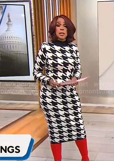 Gayle King’s houndstooth dress on CBS Mornings
