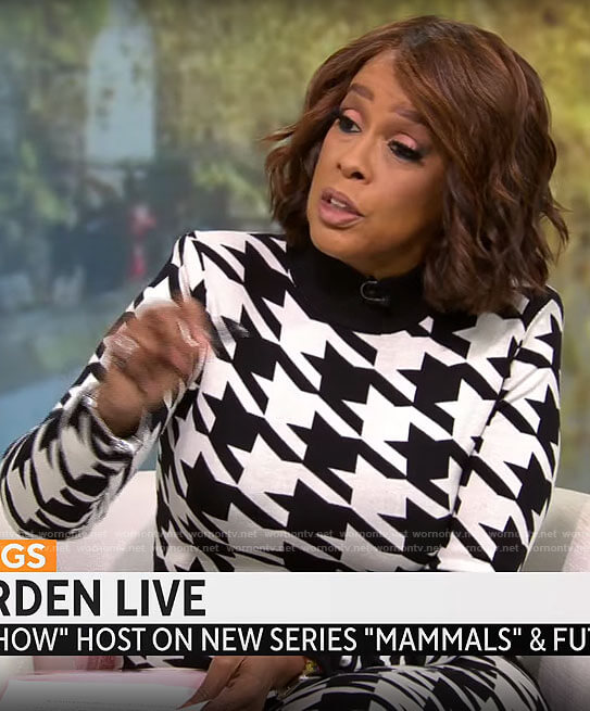 Gayle King’s houndstooth dress on CBS Mornings