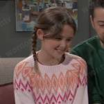 Georgie’s pink sweater on General Hospital